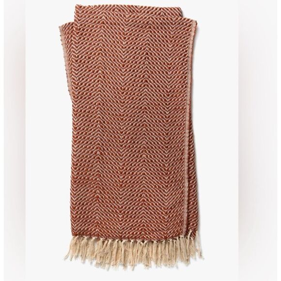 Loloi X Ed Ellen Degeneres $109 woven throw blanket in -rust 50x60 NEW - Picture 1 of 5